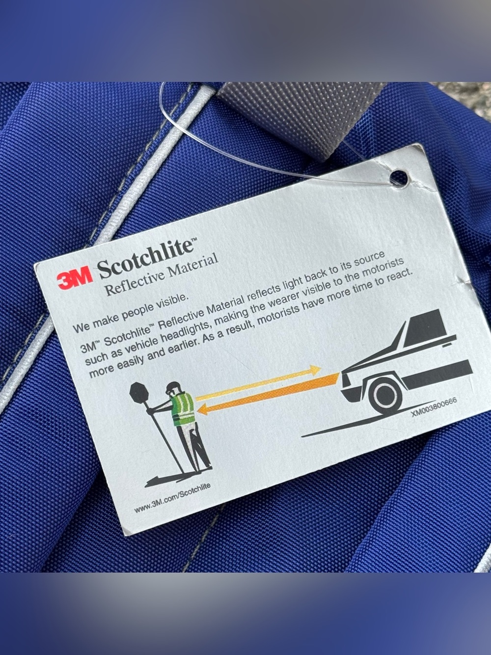 NEW LL Bean 3M Scotchlite Reflective Backpack Day Pack Blue Adjustable NWT - Picture 6 of 6